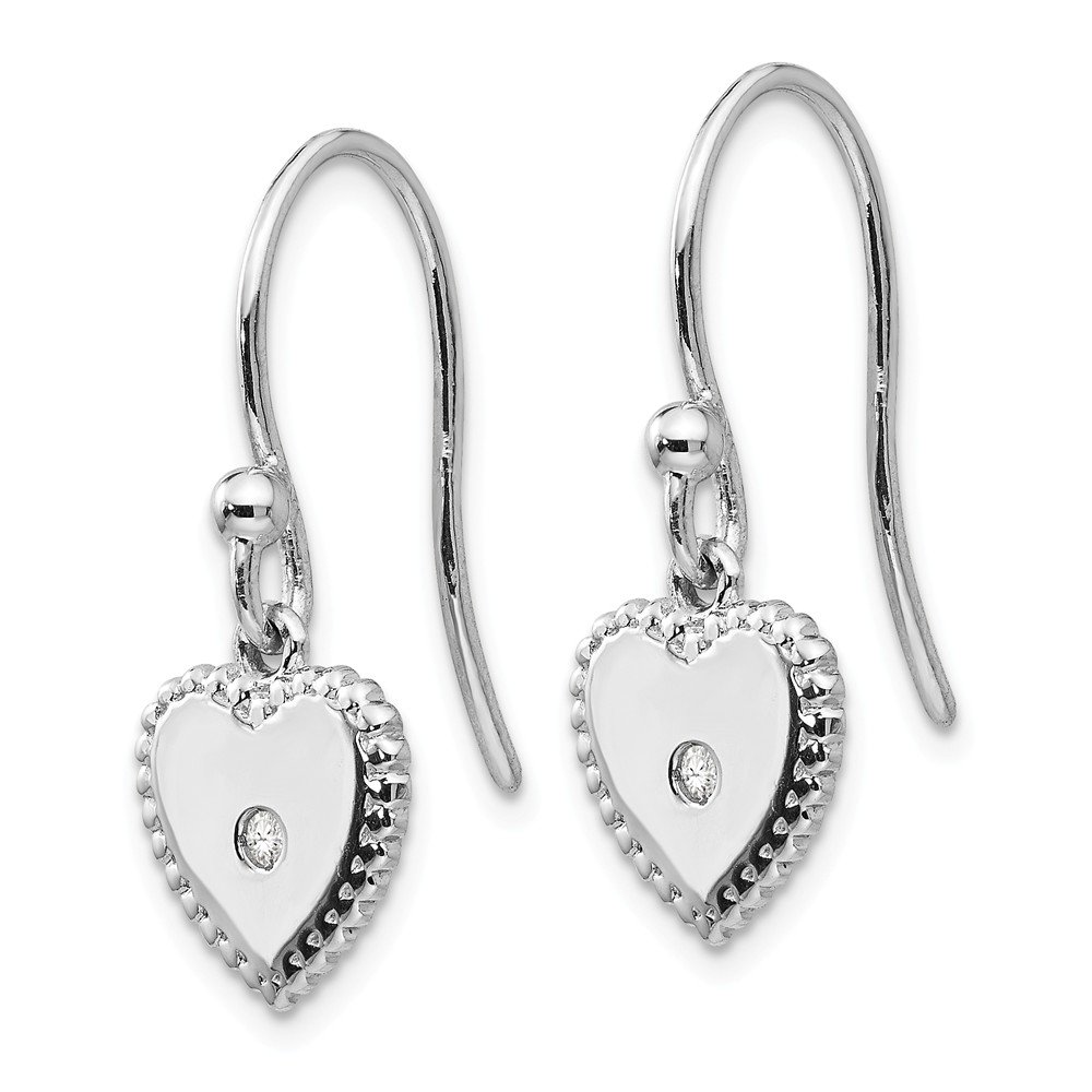 925 Sterling Silver Heart-Shaped Dangle Earrings with White Ice Diamonds | Elegant Jewelry for Women | Perfect for Date Night, Weddings & Special Occasions