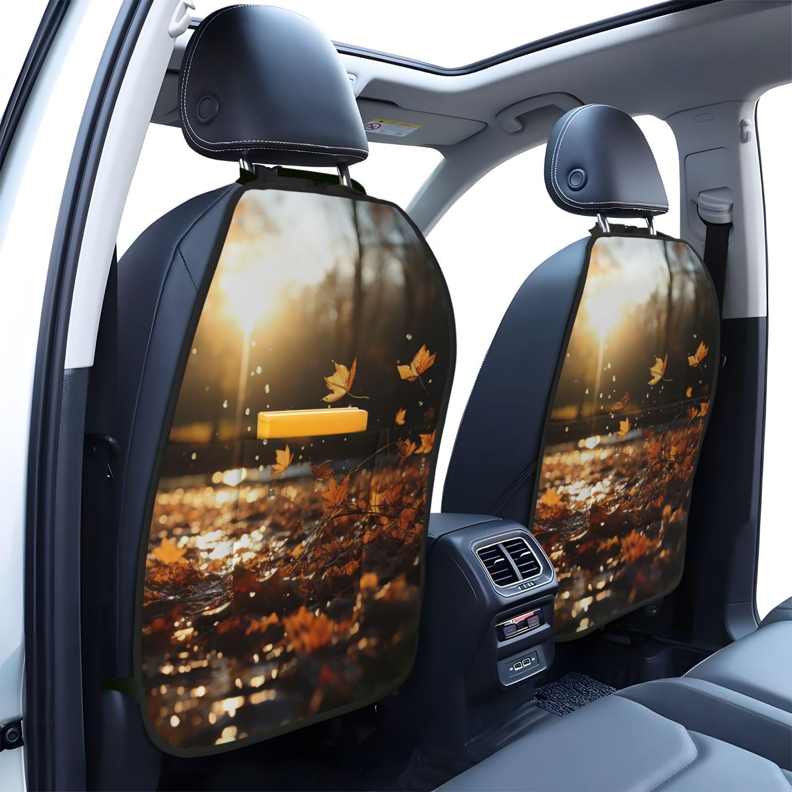 VTCTOASY 2 Pack Extra Large Waterproof Car Back Seat Protector with 3 Storage Pockets - Kick Mat & Backseat Organizer for Trucks, SUVs & Minivans - Prevent Dirt, Spills & Flying Debris (Perfect for Kids, Pets & Road Trips)