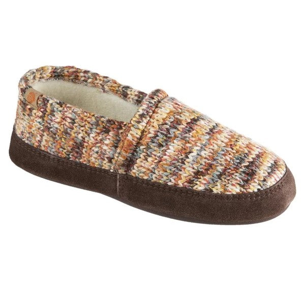 Women's Acorn Moc Slippers - Cozy Sunset Cable Knit House Shoes for Indoor Comfort & Warmth - Perfect for Winter Lounging, Home Relaxation & Gift Giving