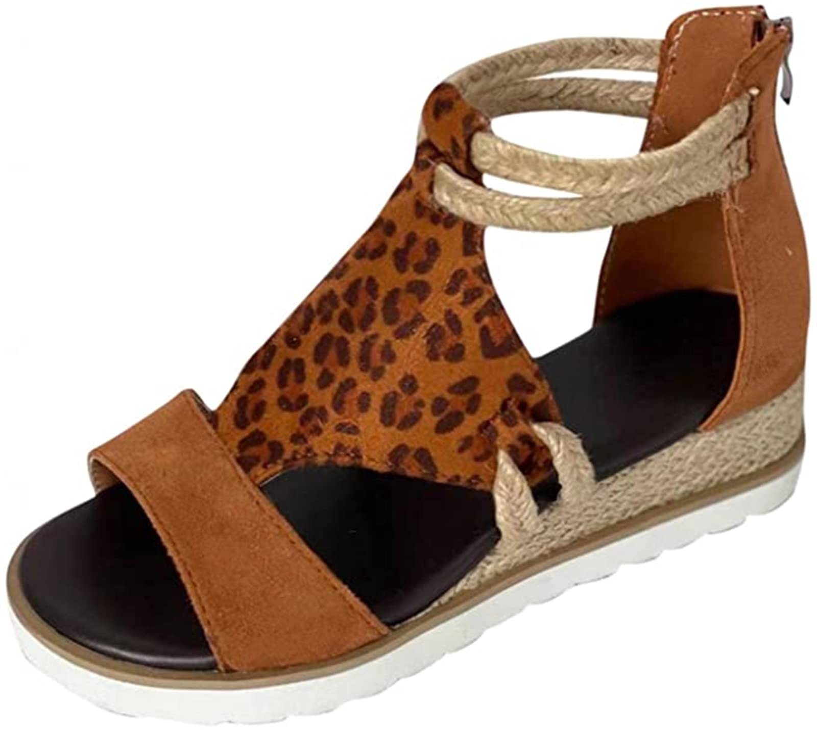Lausiuoe Women's Wedge Sandals - Open Toe Platform Sandals for Summer | Boho Casual & Dressy Shoes | Perfect for Beach, Vacation & Outdoor Activities