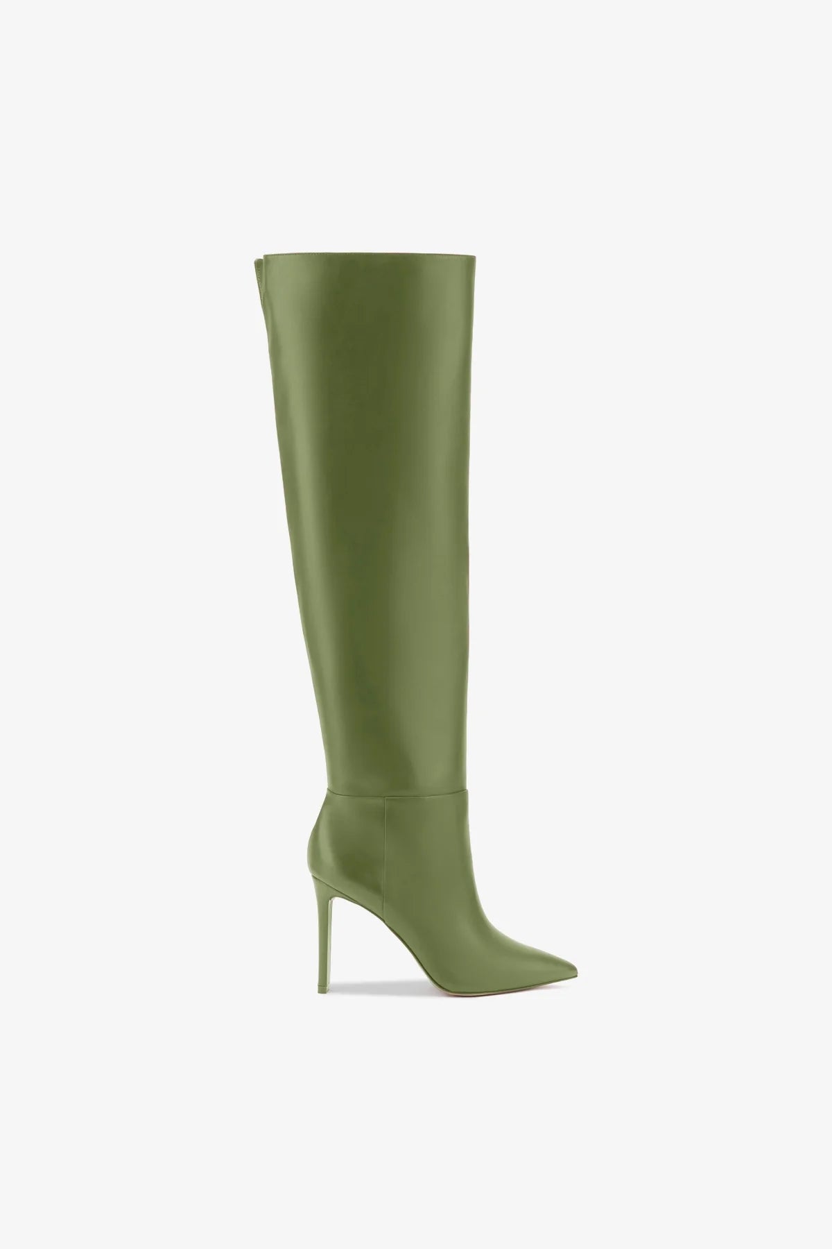 Larroudé x Jennifer Fisher Martini Green Leather Boots - Stylish Women's Ankle Boots for Fall & Winter Fashion, Date Night & Office Wear