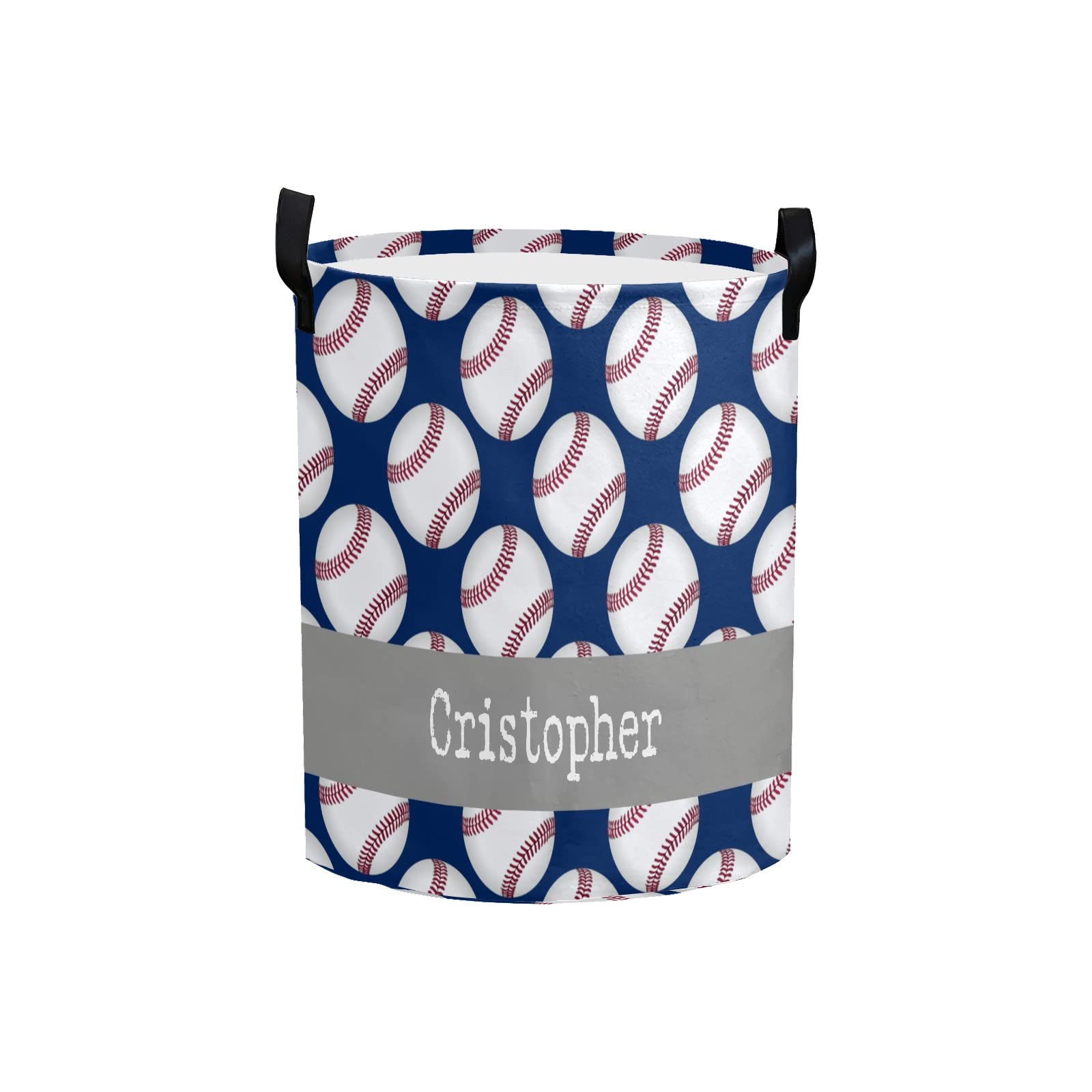 **Personalized Baseball Laundry Hamper - Custom Collapsible & Foldable Laundry Basket for Clothes & Toys, Waterproof & Portable - Perfect for Sports Locker Rooms, Dorms, and Home Organization**