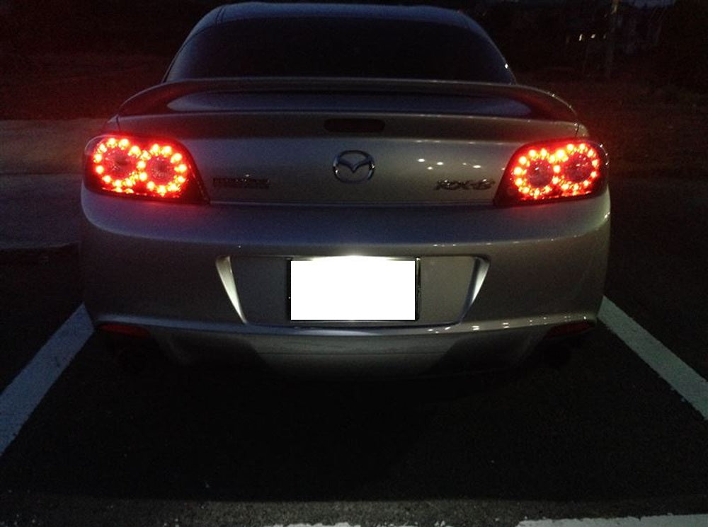 OEM Replacement 18 SMD White LED License Plate Light Assembly for Mazda RX-8 - Bright Illumination for Night Driving & Enhanced Vehicle Appearance