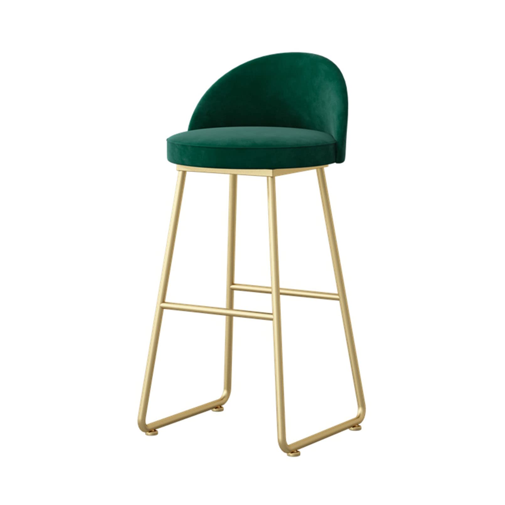Natuogo Velvet Upholstered Bar Stool with Golden Metal Legs - Modern Kitchen Counter & Breakfast Bar Stool for Home, Cafe, and Restaurant Use