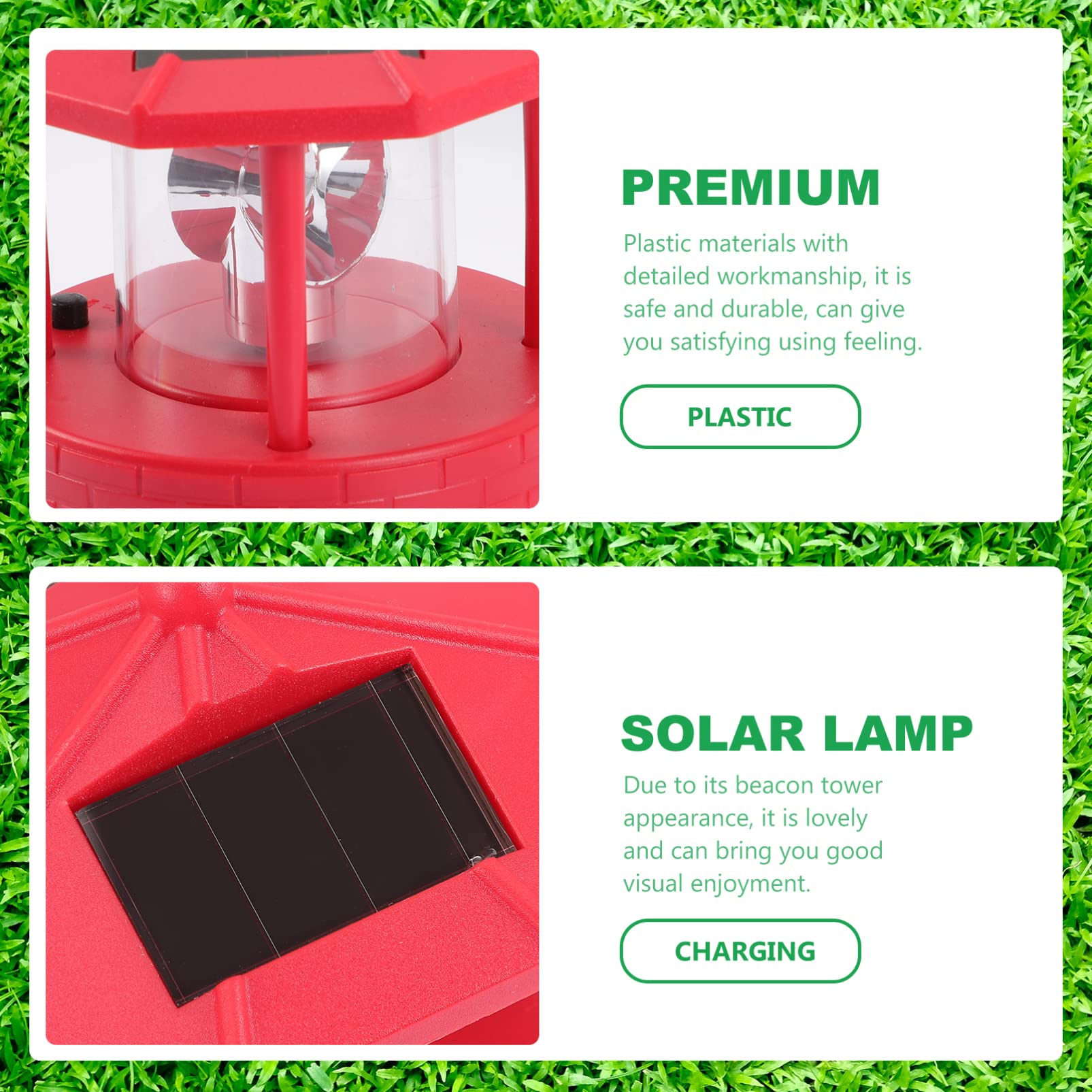 Uonlytech Solar Powered Outdoor Lights - Waterproof LED Garden Lights with Rotating Lighthouse Design for Lawn & Yard Decor | Perfect for Patio, Pathway, and Landscape Lighting