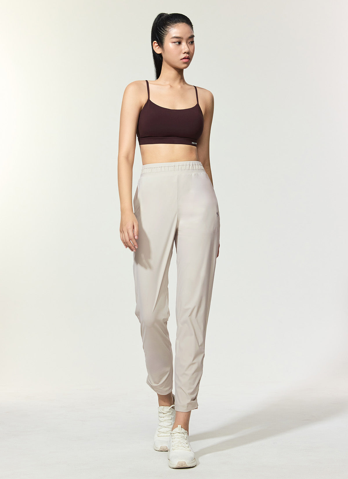 Cooling Tricot Shirring Jogger Pants for Women - Soft Stretchy Lounge Pants for Yoga, Running & Home Comfort