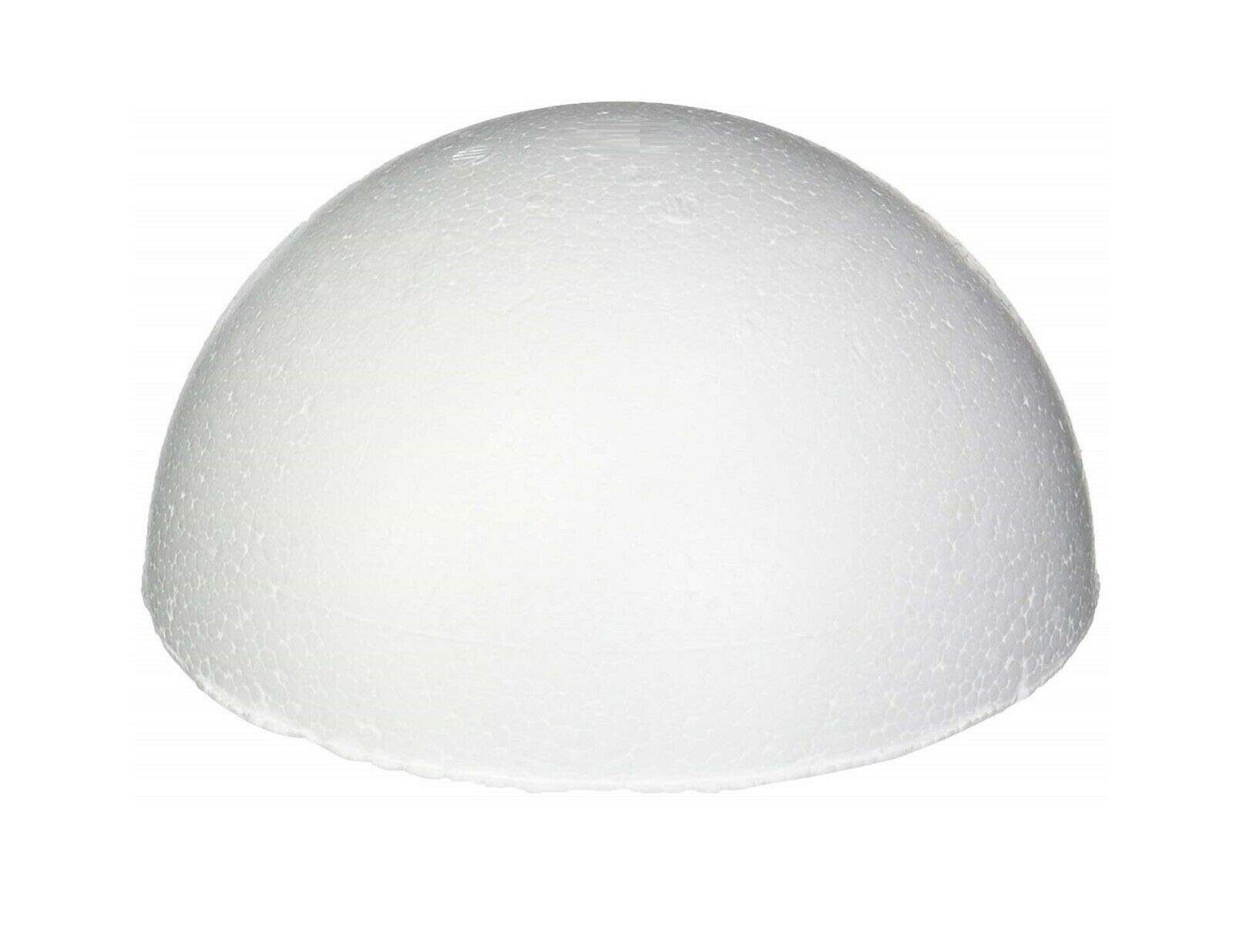 10 Inch Half Size White Foam Craft Balls (2 Pack) - Polystyrene Balls for DIY Art, School Projects, Floral Arrangements & Home Decor