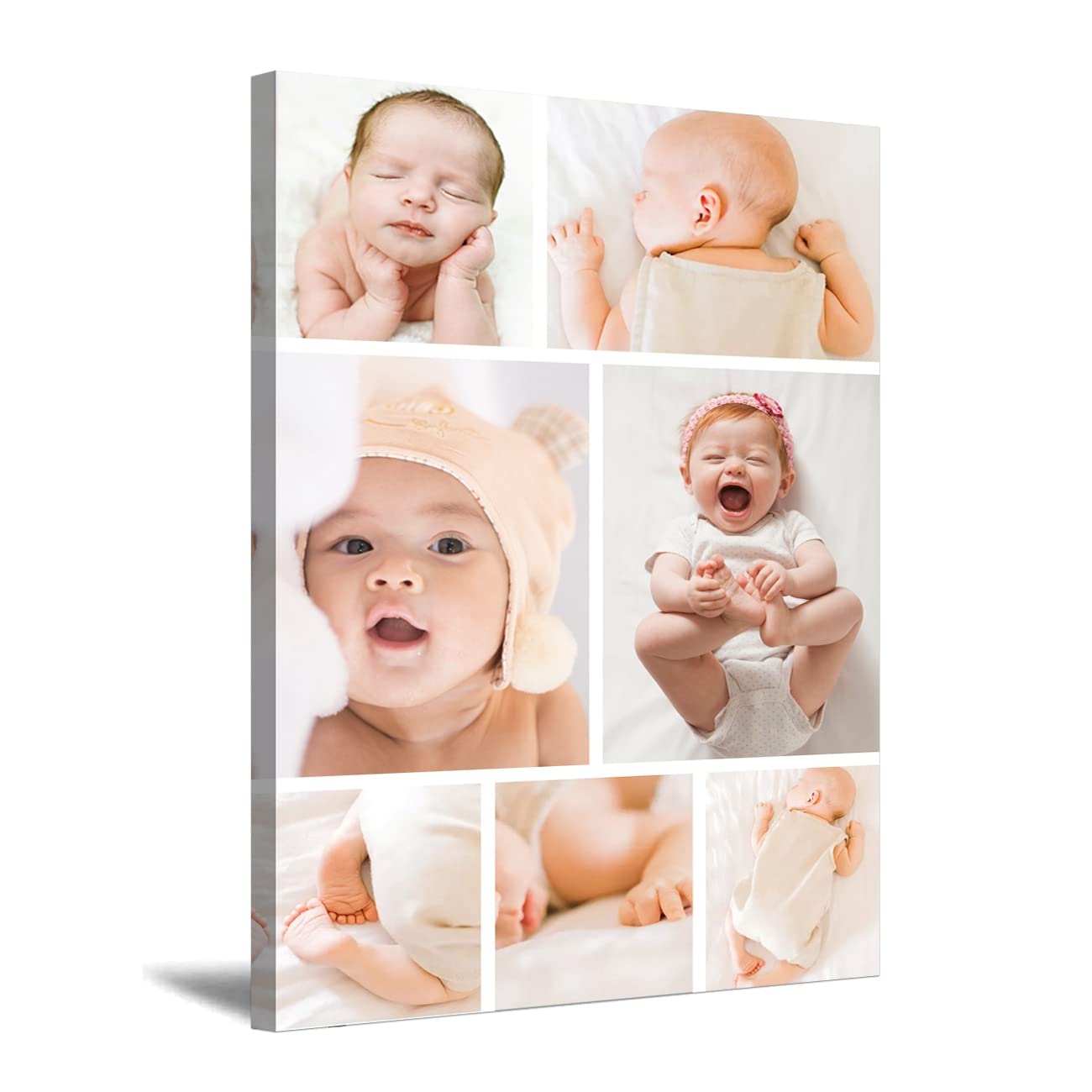 Custom Canvas Wall Art Prints - Personalized Multi Collage Photo for Bedroom, Living Room, Wedding, Baby & Pet - 24x36 Inch (60x90cm) Framed Digital Print - Perfect for Home Decor, Anniversary Gifts & Family Memories