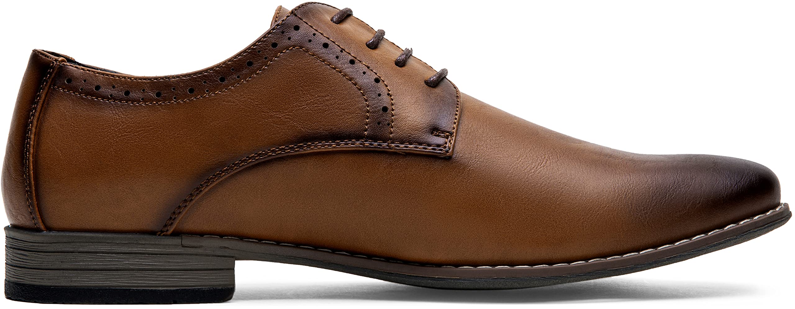 Jousen Men's Oxford Plain Toe Dress Shoes - Classic Formal Derby Shoes for Business, Office & Wedding - Comfortable Leather Business Attire Shoes