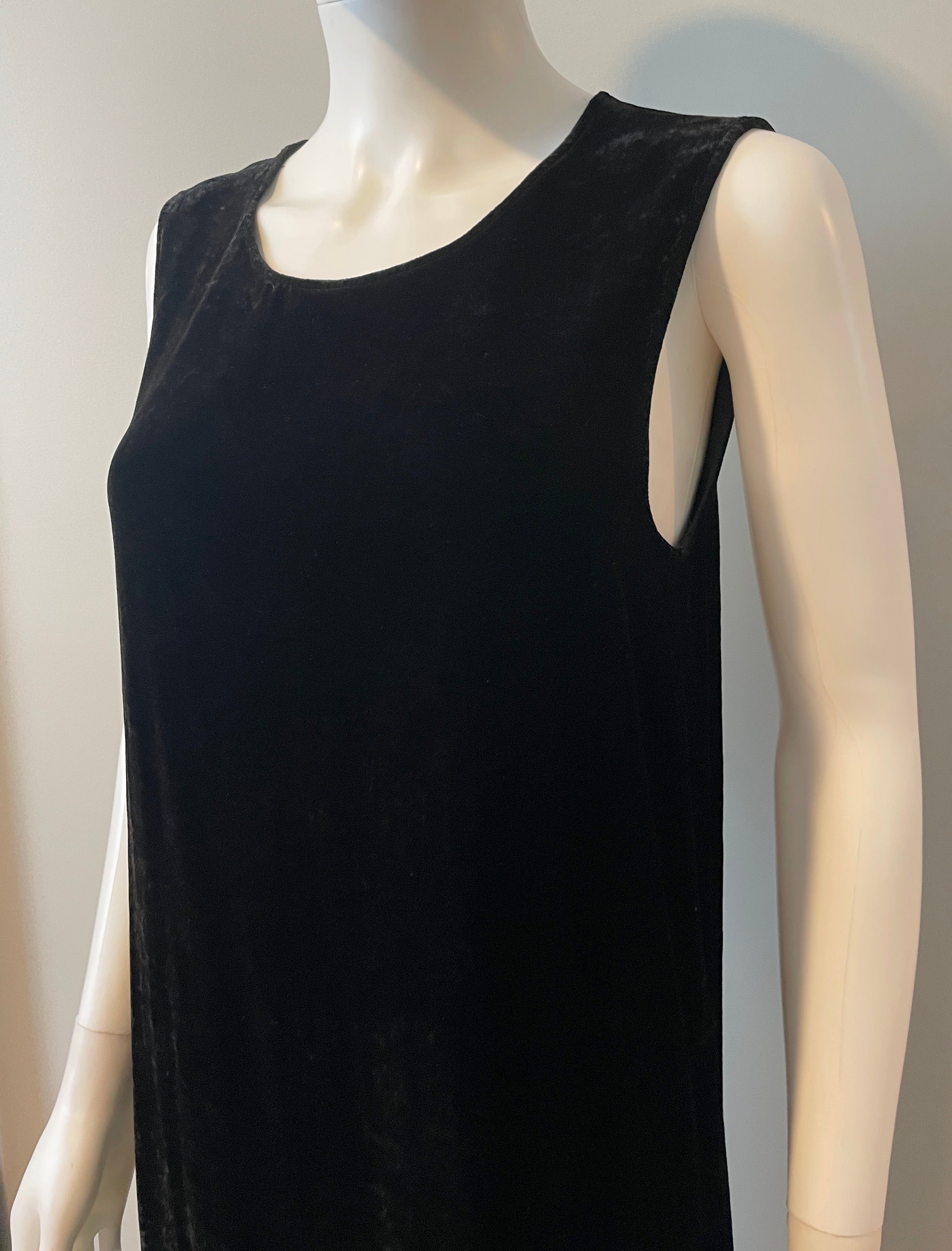 Raquel Allegra Black Velvet Tank Dress for Women - Size S - Elegant Sleeveless Mini Dress for Parties, Date Nights & Special Occasions