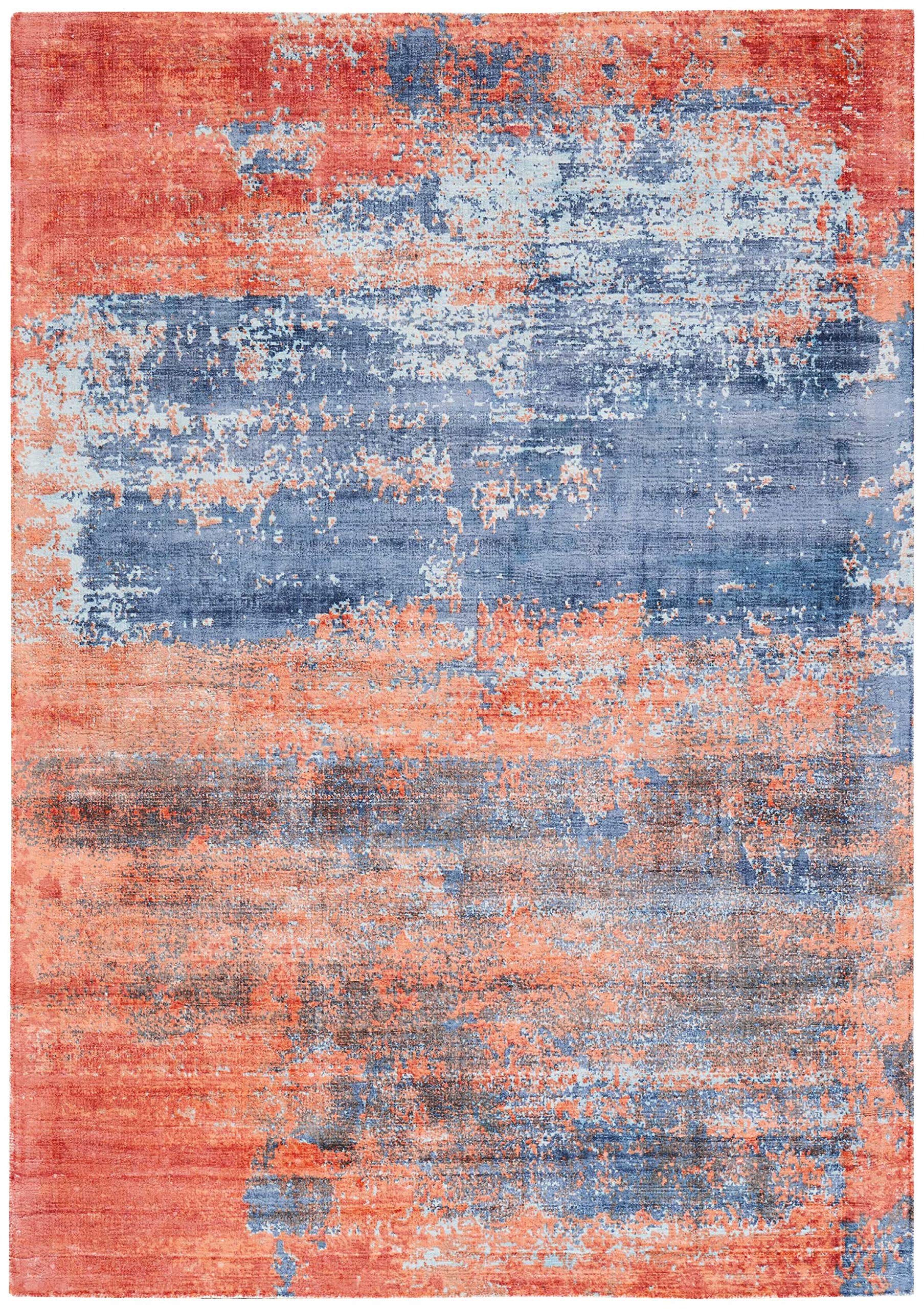 Kathy Ireland Home Safari Dreams Rustic Blue/Brick 8' x 11' Area Rug - Easy to Clean, Non-Shedding, Soft & Durable - Perfect for Bedroom, Living Room, Dining Room & Kitchen Decor - Cozy Home & Office Floor Covering (8x11)