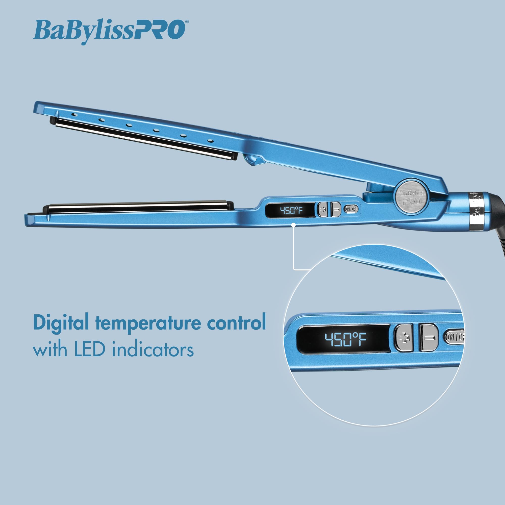 BabylissPRO Nano Titanium Ionic Hair Straightener - Professional Flat Iron for All Hair Types | Salon-Quality Styling at Home for Smooth, Shiny Hair