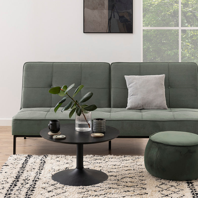TITAN 70cm Round Coffee Table Black - Modern Living Room Centerpiece for Home Decor & Entertainment