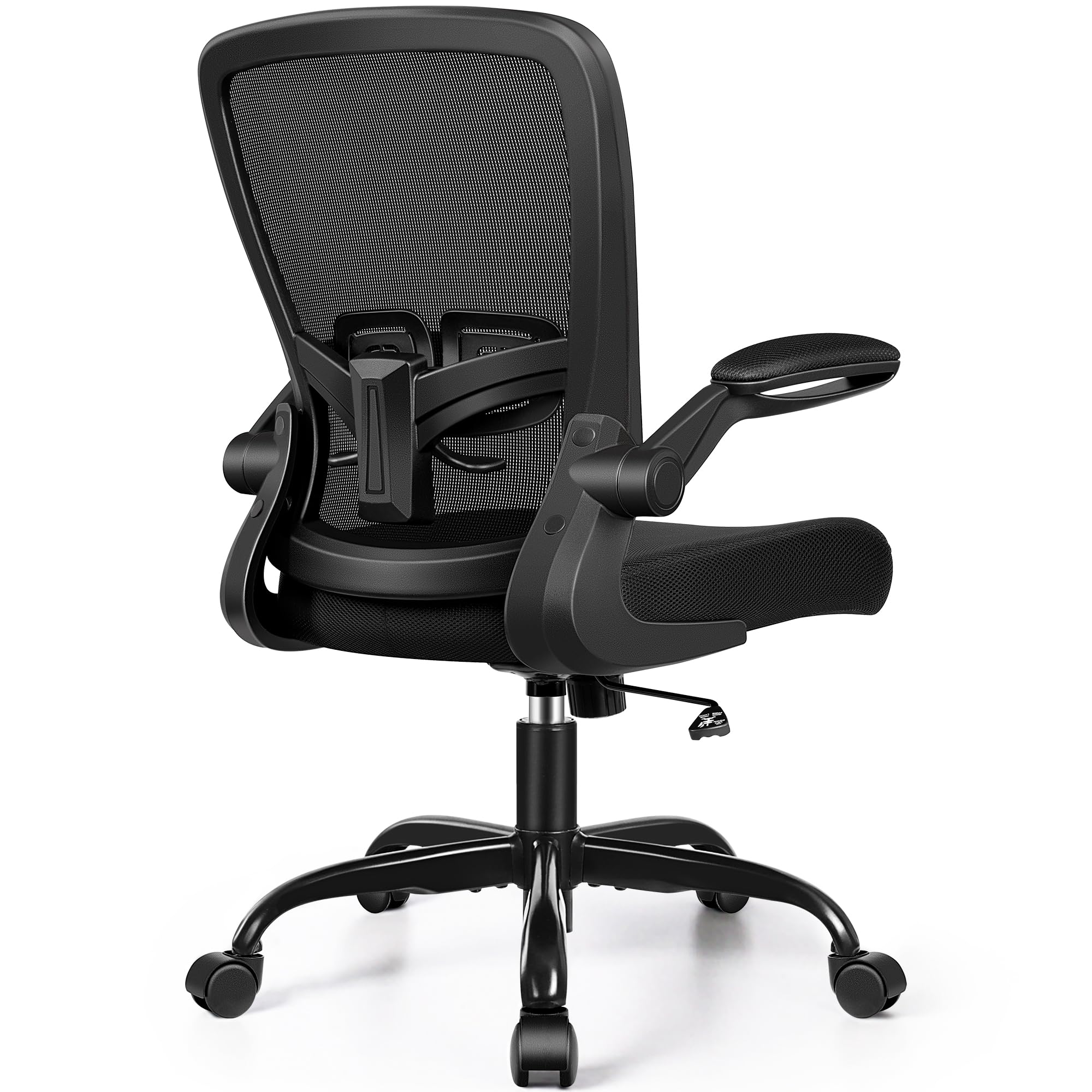 FelixKing Ergonomic Office Chair - Adjustable Height & Lumbar Support Computer Desk Chair with Swivel Base & Flip-Up Armrests for Home Office, Conference Room, Gaming (Black) - Comfortable Seating Solution for Long Work Hours