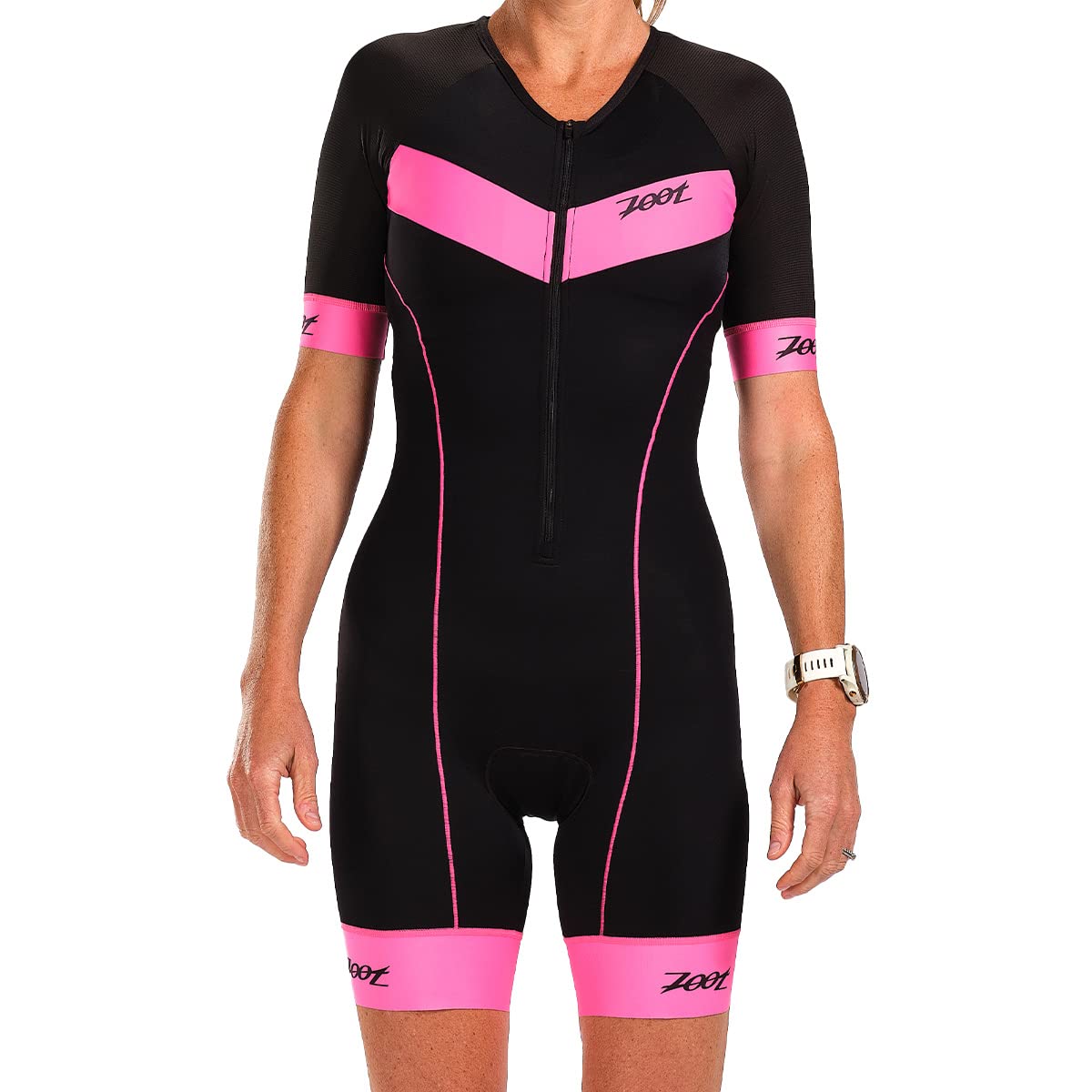 Zoot Women’s Core Tri Aero Racesuit - Short Sleeve Triathlon Suit with Chamois Pad & Pockets - UPF 50+ Fabric for Swim, Bike, Run - Perfect for Triathlons, Training & Endurance Sports
