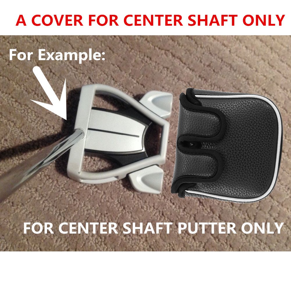 Premium Golf Putter Headcover for High MOI Square Mallet Putters - Big Teeth Heel Shaft Design - Fits Taylormade & Scotty Cameron 6M DB - Durable Club Protector for Golf Course & Practice Sessions