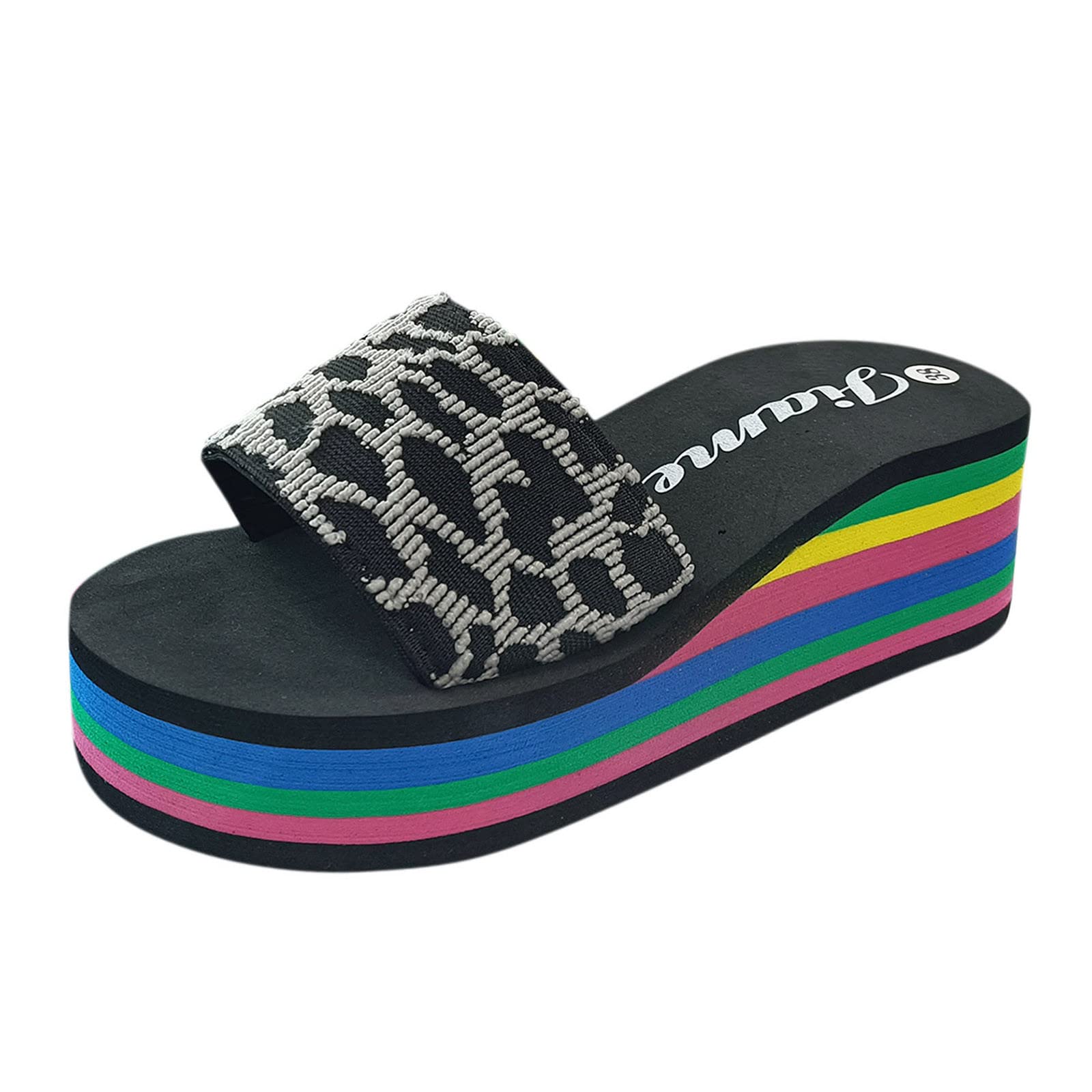 Women's Bohemian Wedge Sandals - Casual Beach Slippers for Ladies | Perfect for Summer Vacations, Poolside Lounging & Seaside Strolls