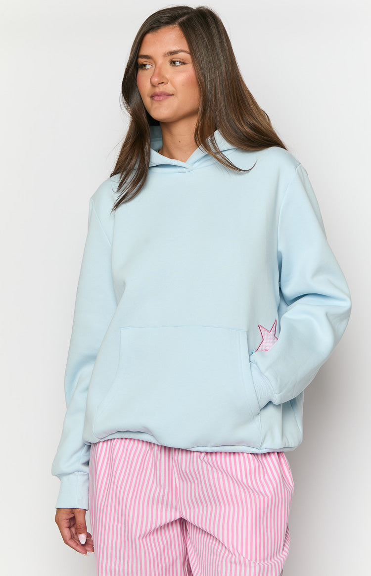Beginning Light Blue Star Hoodie for Women & Men - Soft Cotton Pullover Sweatshirt with Star Print | Casual Streetwear, Loungewear, and Everyday Comfort
