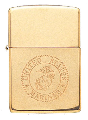 USMC Military Zippo Lighter - Solid Brass EGA Logo Windproof Lighter for Marines, Collectors & Outdoor Enthusiasts | Perfect for Camping, Hiking & Everyday Carry