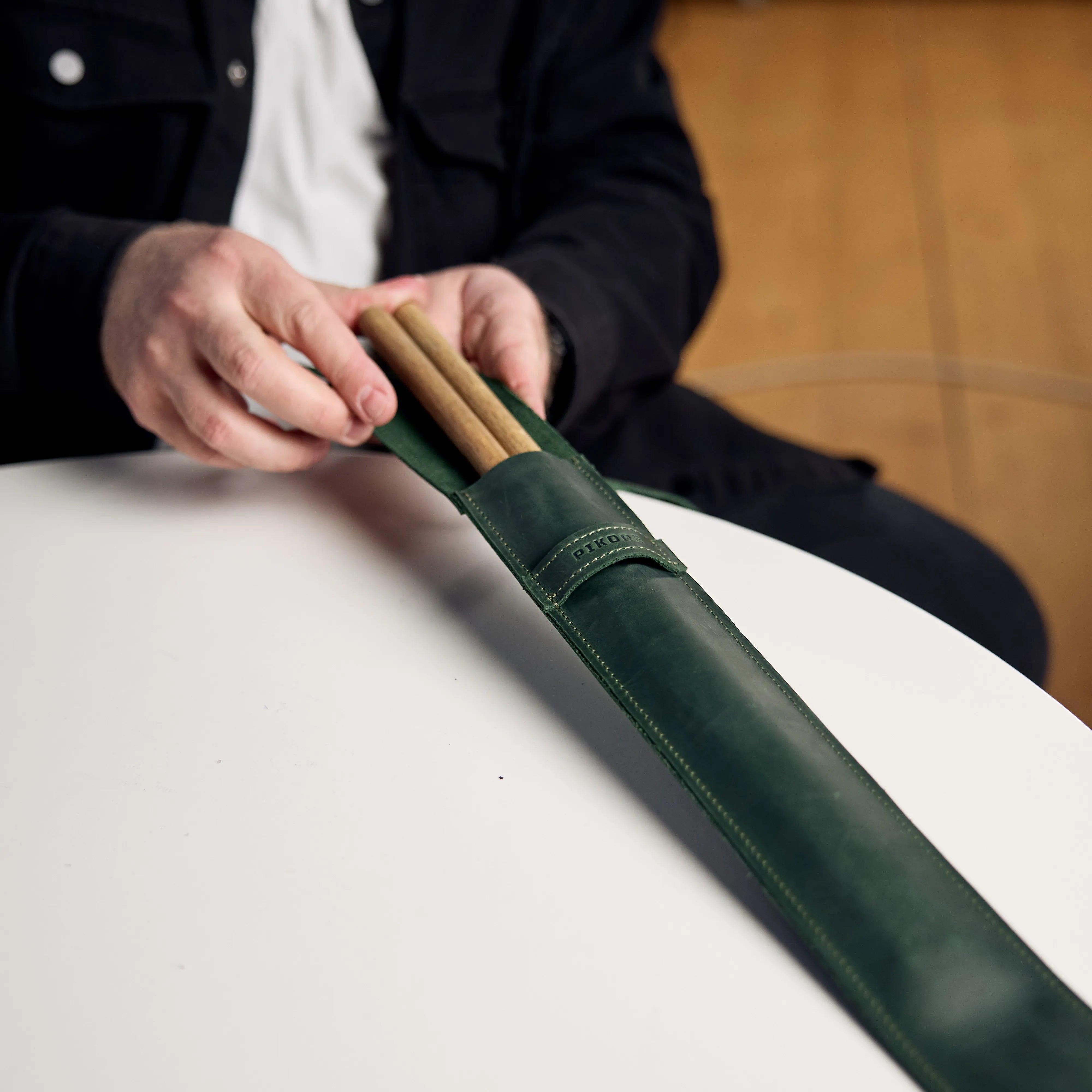 Custom Leather Drum Stick Bag - Personalized Drumstick Holder for Musicians - Perfect for Drummers, Percussionists & Music Lovers