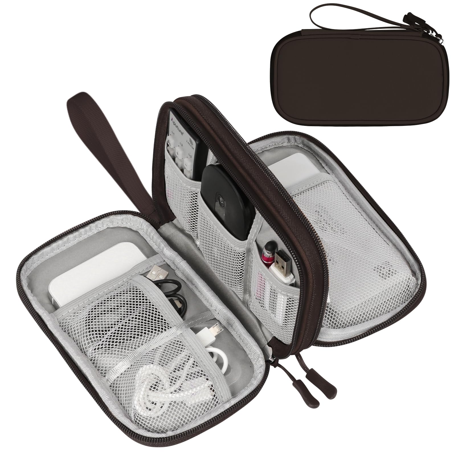 FYY Travel Cable Organizer Bag - Waterproof Double Layer Storage for Chargers, Phones & Earphones - Perfect for Travel & Office