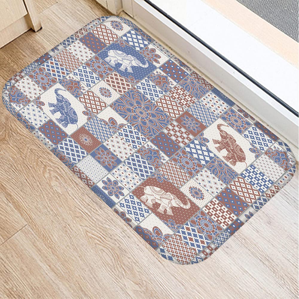 Flower Mandala Doormat 40x60 cm - Non-Slip, Anti-Leakage Entrance Mat for Bathroom, Kitchen, Living Room & Bedroom | Home Decor Gift for Housewarming & Holidays