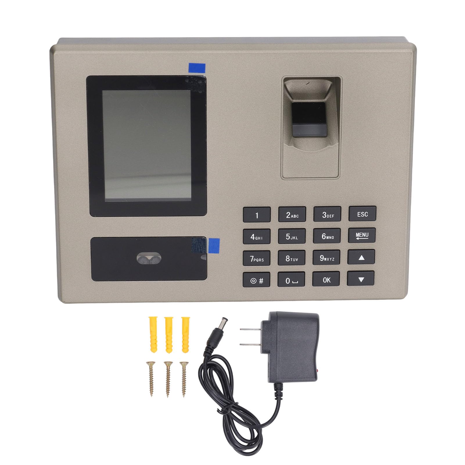 Biometric Time Clock with Fingerprint & Face Recognition - 1500 User Capacity, TFT LCD Screen, US Plug - Ideal for Small Business Employee Attendance Tracking & Workforce Management