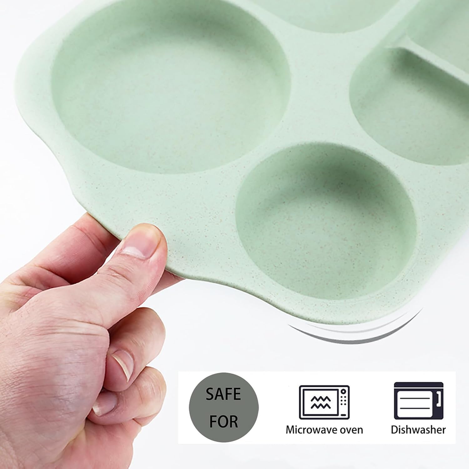 **Nicunom 8 Pack Unbreakable 5-Compartment Wheat Straw Divided Plates – BPA-Free, Microwave & Dishwasher Safe, 11 Inch – Perfect for Kids & Adults Lunch, Picnics, School, and Office Meals**