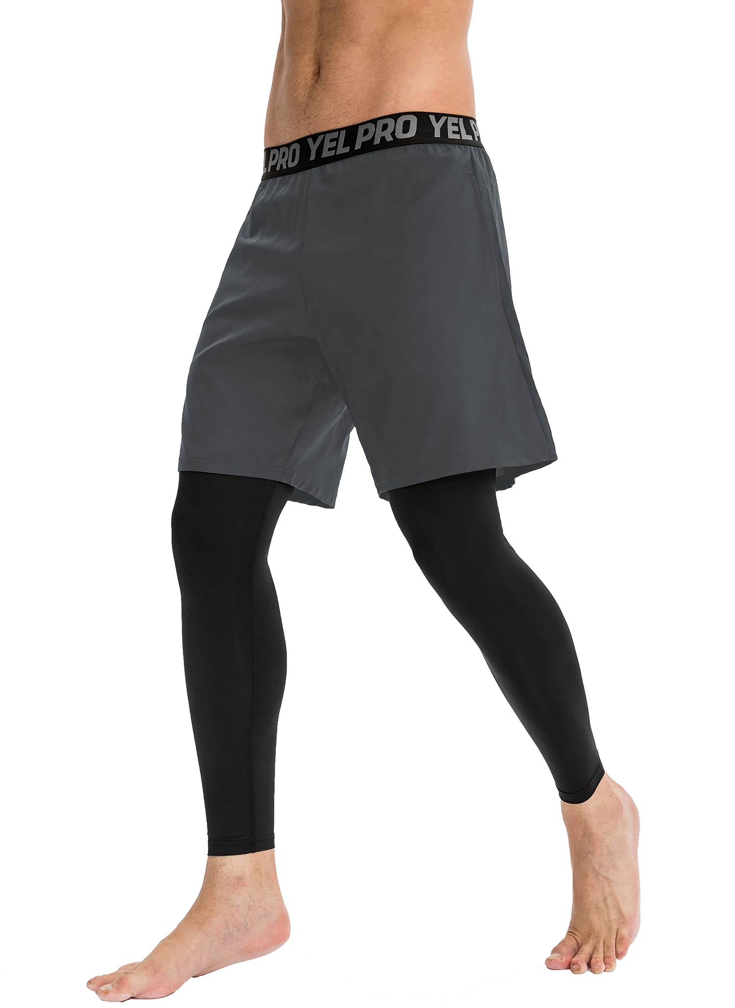 Queerier Men's 2-in-1 Running Shorts with Pockets - Gym Compression Tights & Sweatpants for Workout Training | Perfect for Jogging, Gym Sessions & Outdoor Sports Activities