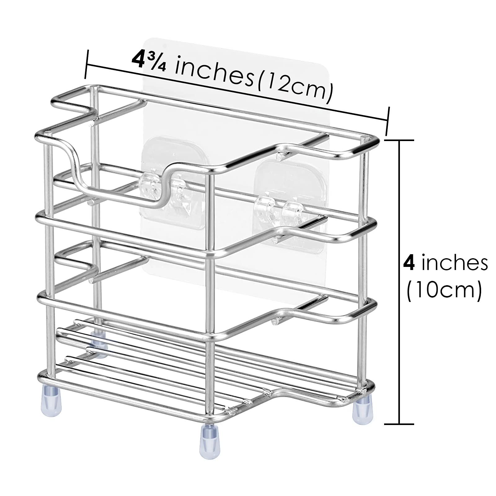 Stainless Steel Wall Mount Toothbrush Holder for Shower - 3 Slot Self Adhesive Bathroom Organizer - Compatible with Colgate Extra Clean & Oral-B CrossAction - Perfect for Small Bathrooms, RVs and Dorm Showers