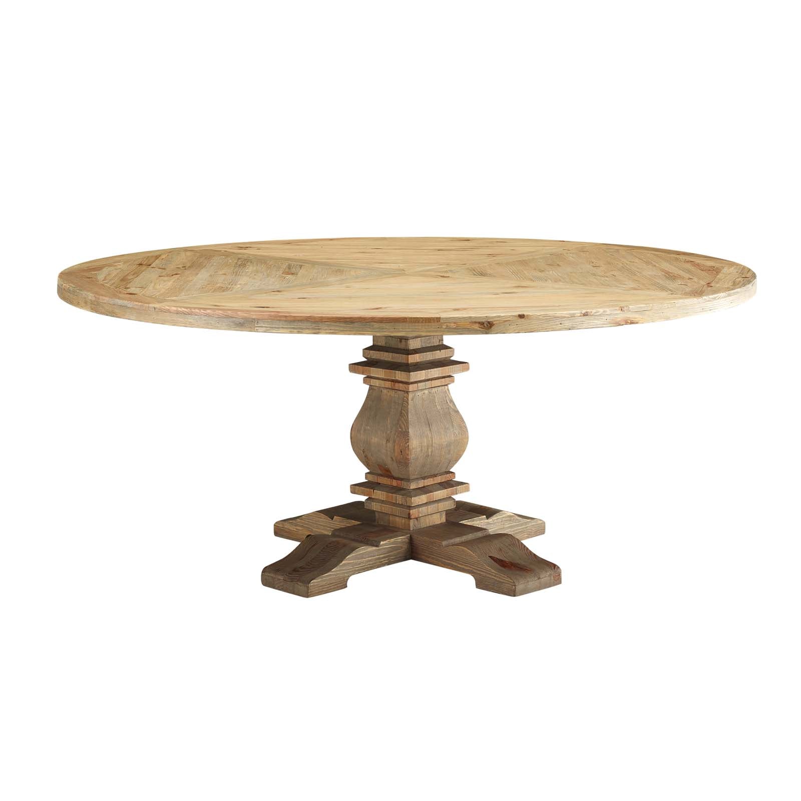 Round Pine Wood Dining Table - 71