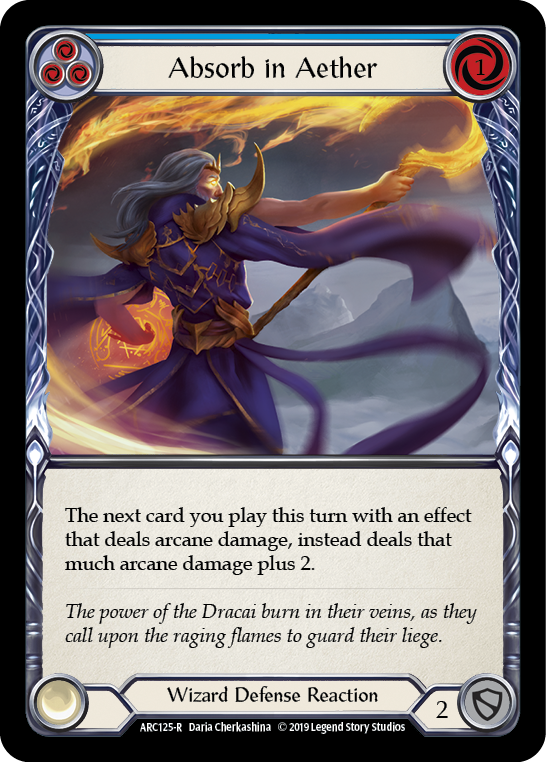 Absorb in Aether (Blue) [ARC125 R] 1st Edition Rainbow Foil Trading Card - Arcane Rising Collectible Game Card for MTG Players & Fantasy TCG Enthusiasts