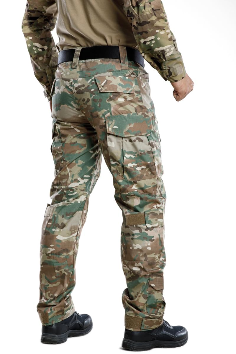 TRGPSG Men's Hiking Pants - Ripstop Camouflage Cargo Pants with Multiple Pockets for Outdoor Adventures, Casual Work & Travel