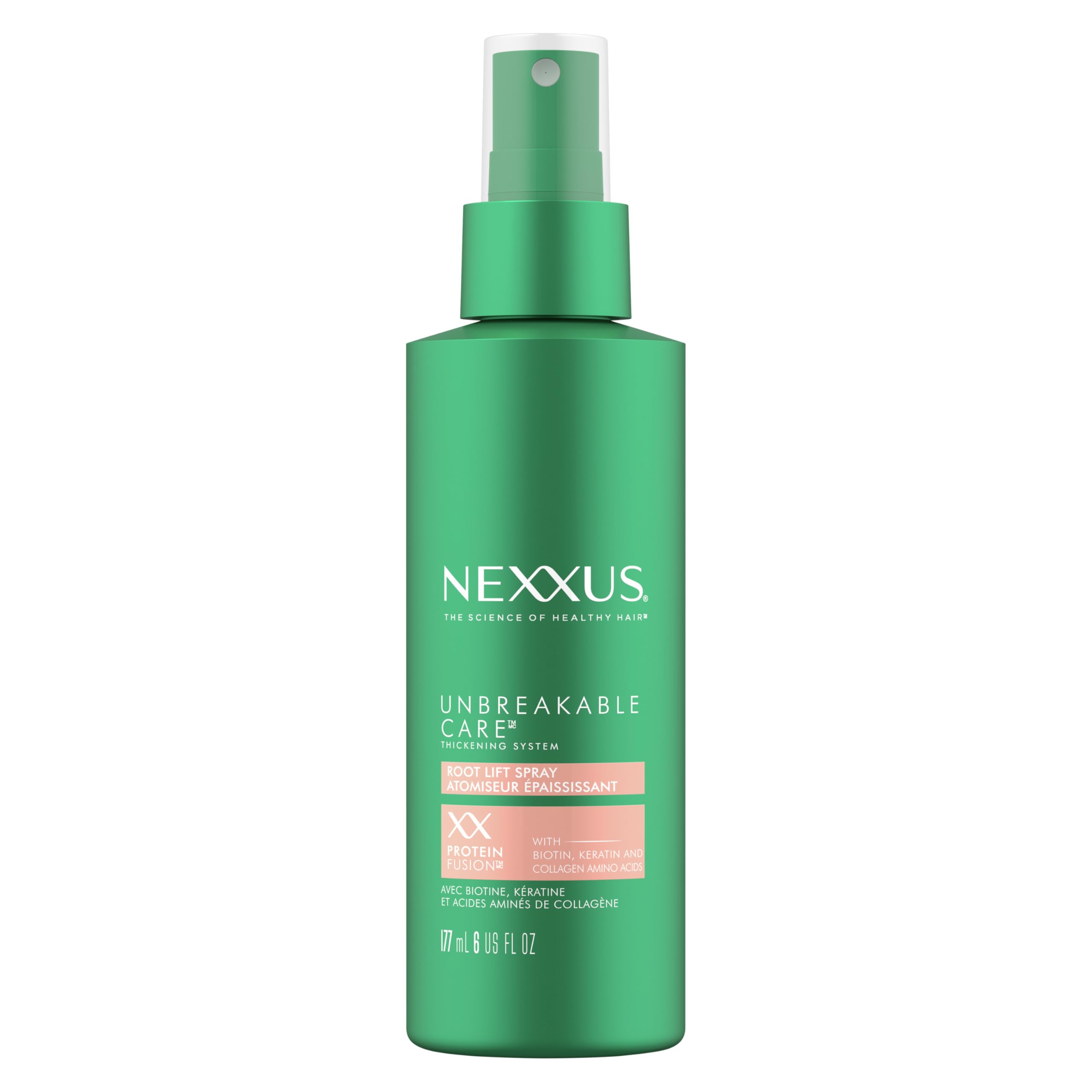 Nexxus Root Lift Thickening Spray with ProteinFusion Biotin, Keratin & Collagen - 6 oz Hair Volumizer for Fine, Thin Hair - Perfect for Daily Styling & Volume Boost