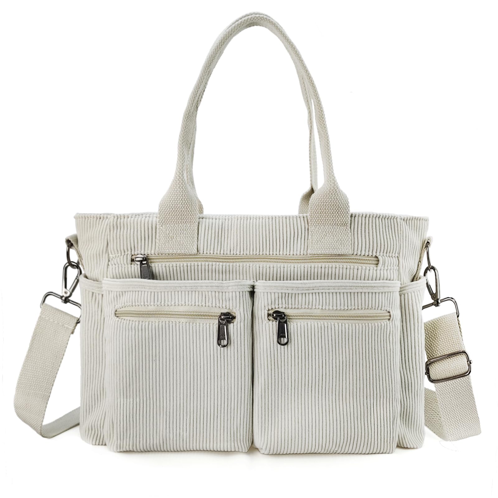 Women's Casual Corduroy Tote Bag with Multiple Pockets - Crossbody Hobo Purse for Travel, Work & Daily Use | Stylish Shoulder Handbag for Women