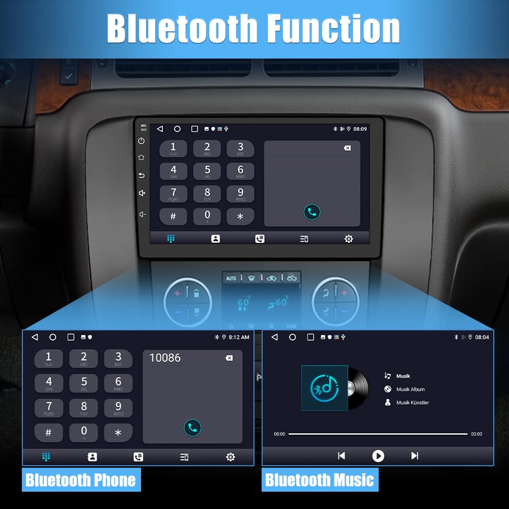 2007-2012 GMC Yukon Chevy Silverado Tahoe Suburban Android 13 Car Stereo Radio - Bluetooth, GPS Navigation & HD Touchscreen for Seamless Driving Experience