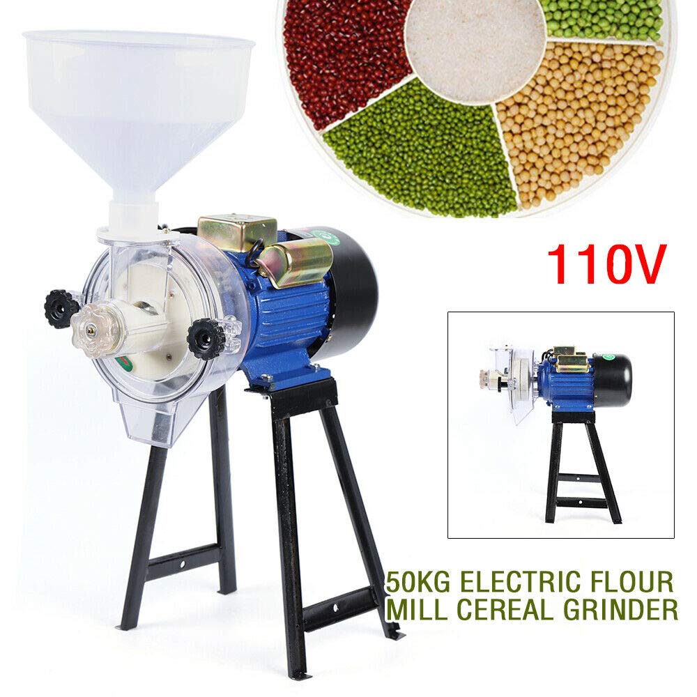2200W Electric Grain Mill Machine - 110V Wet & Dry Mill for Wheat, Corn, Rice - Commercial & Home Flour Grinder - Perfect for Baking, Brewing & Healthy Cooking