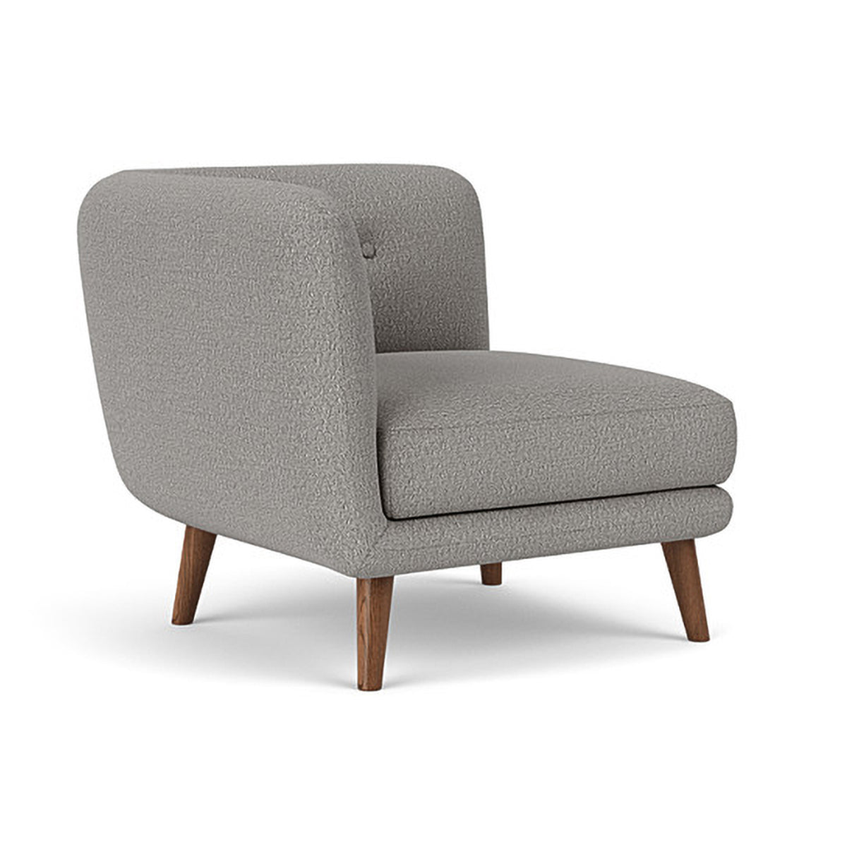 Alfred Boucle Right 1 Seater Modular Sofa - Modern Accent Chair for Living Room, Bedroom & Office - Compact Single Seater Couch with Removable Cushions