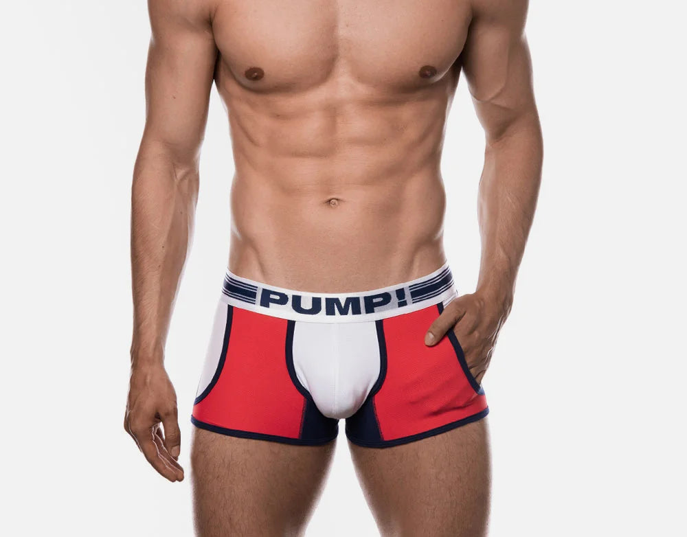 PUMP! Academy Jogger Boxer Briefs - Breathable Mesh Underwear for Men, Comfortable Athletic Boxer Shorts with Elastic Waistband - Ideal for Running, Gym Workouts & Everyday Wear (Red)