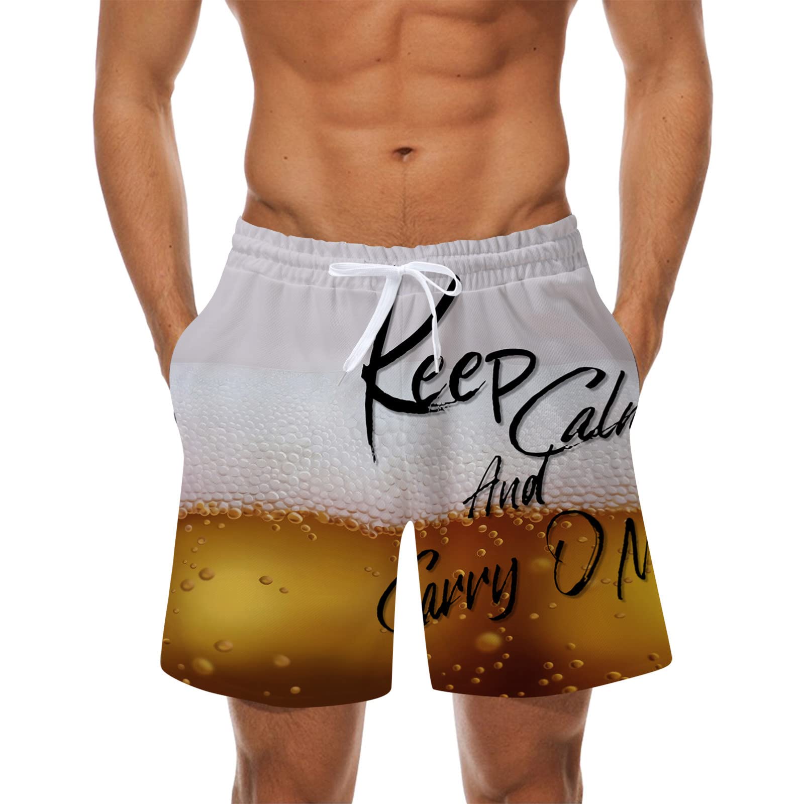 Men's Summer Fashion Casual Breathable Mesh Printed Beach Shorts - Perfect for Beach Outings, Pool Parties, and Lifeguard Suits