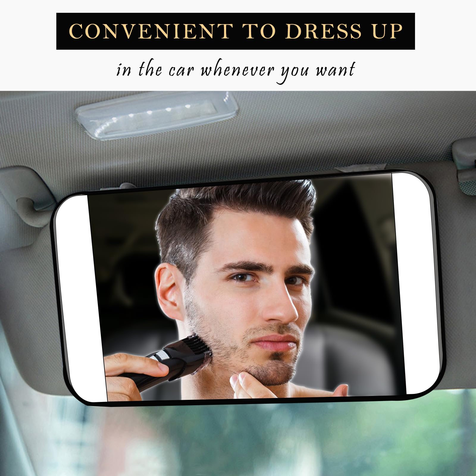 Rechargeable Car Vanity Mirror with 36 LEDs, 3 Light Modes & Touch Screen Dimming, USB Travel Makeup Mirror for Car, Truck, SUV - Perfect for On-the-Go Beauty and Grooming