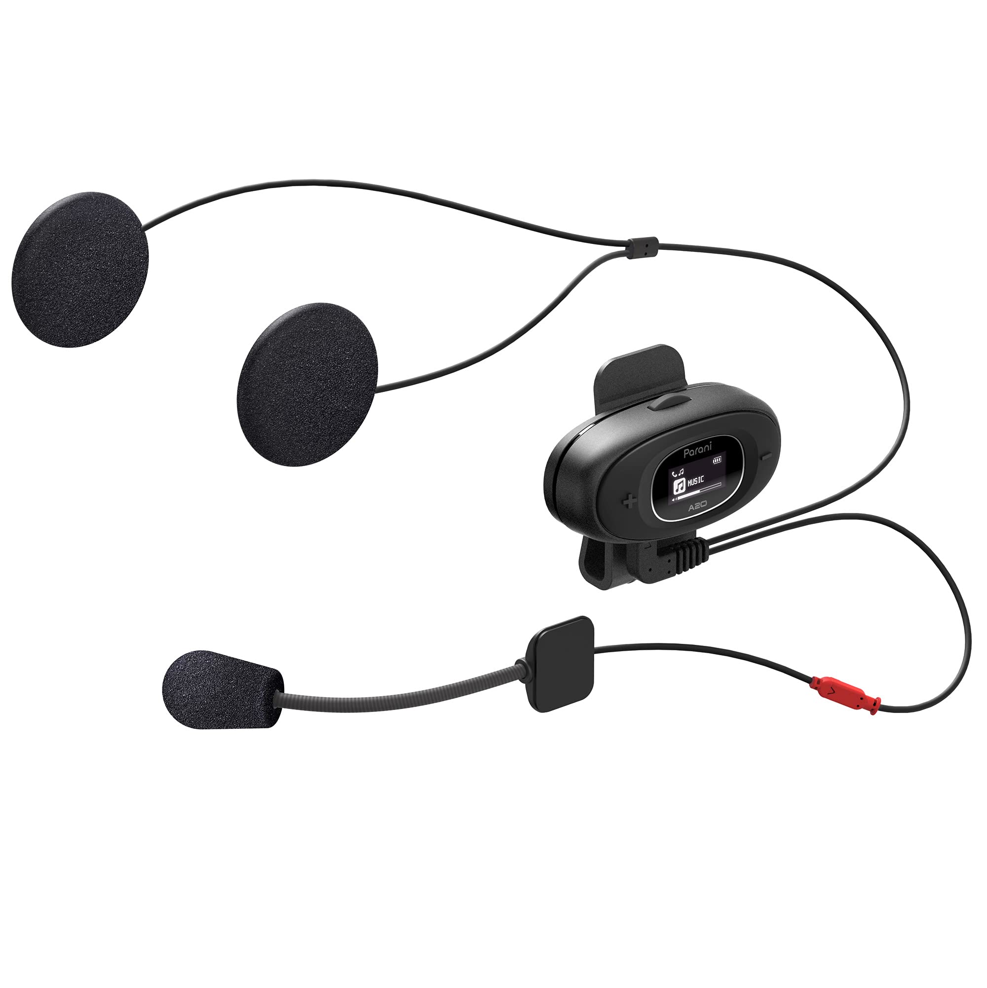Sena Parani A20 Bluetooth Motorcycle Intercom Headset - Wireless Communication for Riders, Hands-Free Calling & Music Streaming