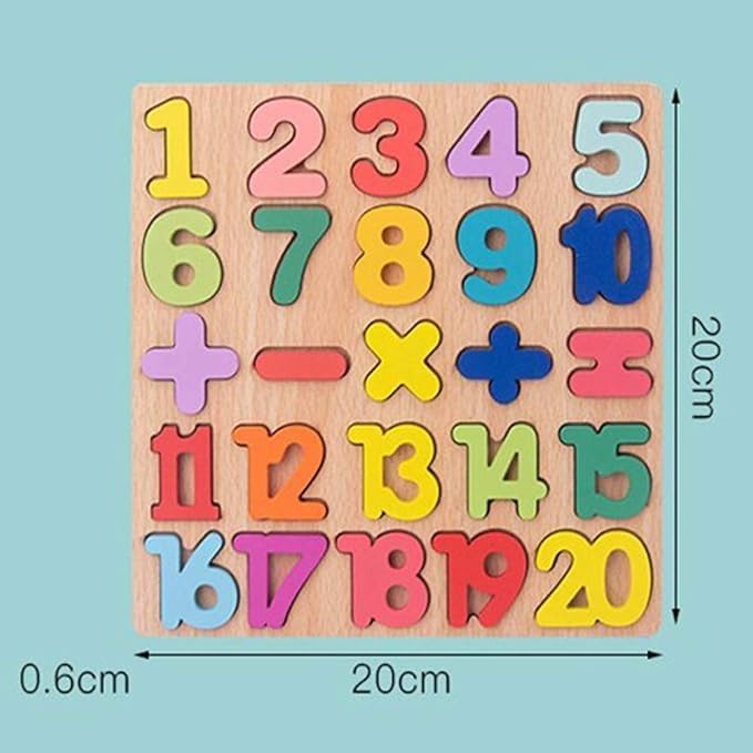 Wooden Counting Numbers 1-20 with 5 Math Symbols - Educational Toys for Toddlers & Preschool Kids - Early Learning Math Games for Classroom & Homeschooling