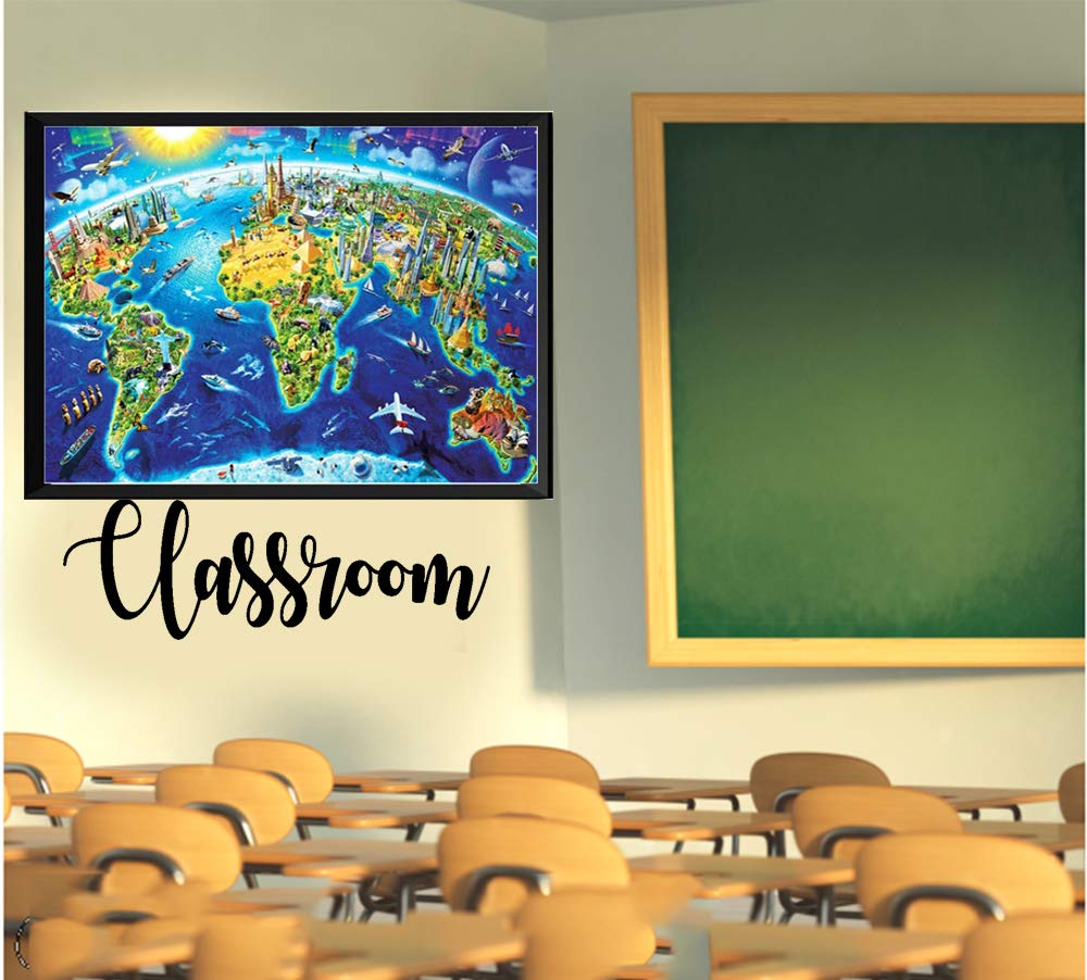 1000-Piece World Landmarks Map Jigsaw Puzzle for Adults | Educational School Supplies & Home Decor | Challenging Puzzle for Family Game Night & Travel Enthusiasts