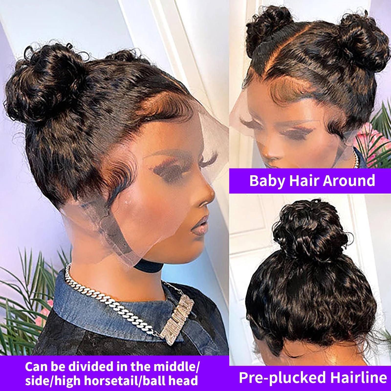 FASHION PLUS 15A Brazilian Human Hair Full Lace Wig - 180% Density Body Wave Real Hair HD Transparent Invisible Lace Front Wig Handmade for Women | Perfect for Daily Wear, Cosplay, Weddings & Special Occasions
