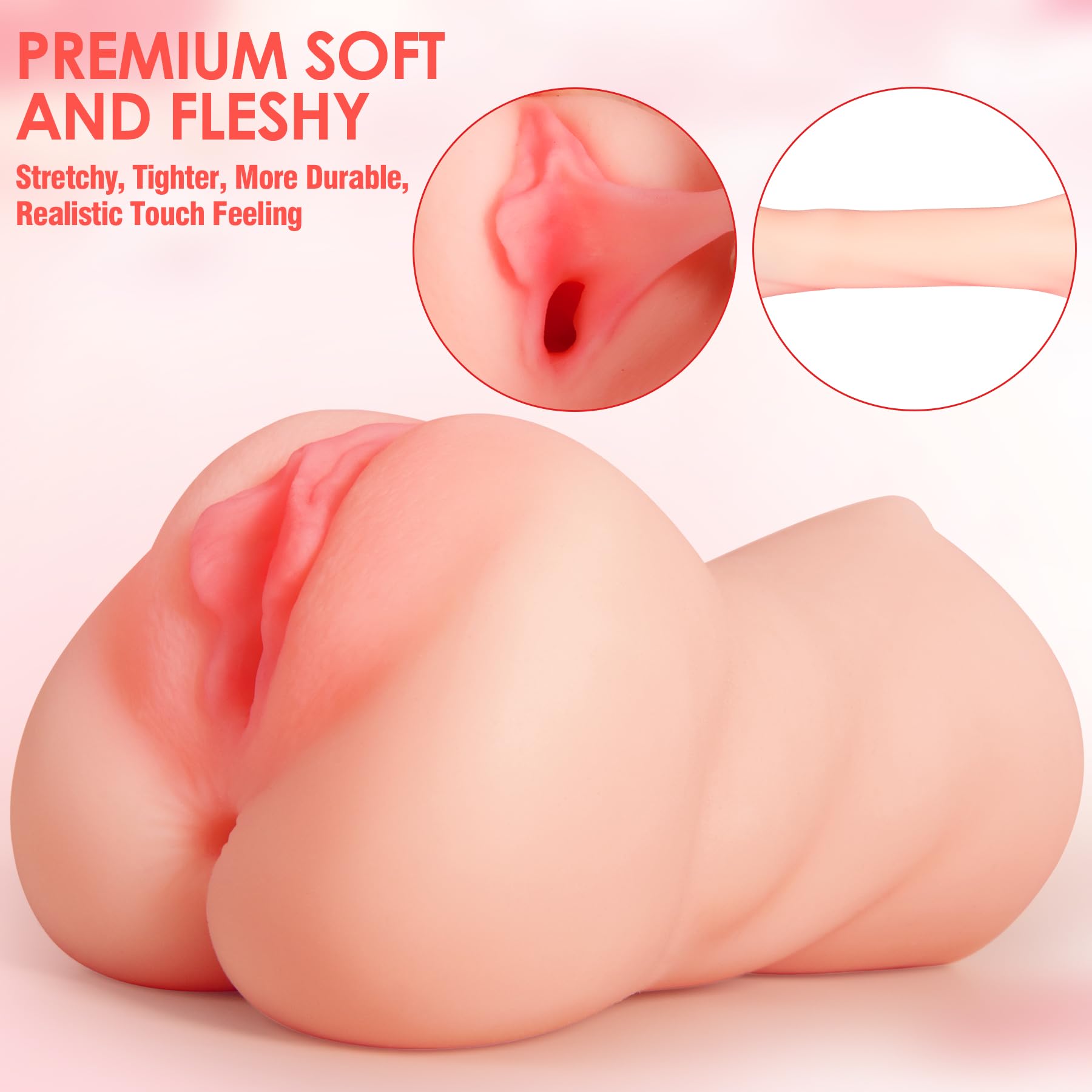 ZEMALIA 3-in-1 Male Masturbator - Realistic Textured Sex Toy with Mouth, Vagina & Tight Anus | Mens Stroker for Solo Pleasure | Perfect for Discreet Home Use & Travel