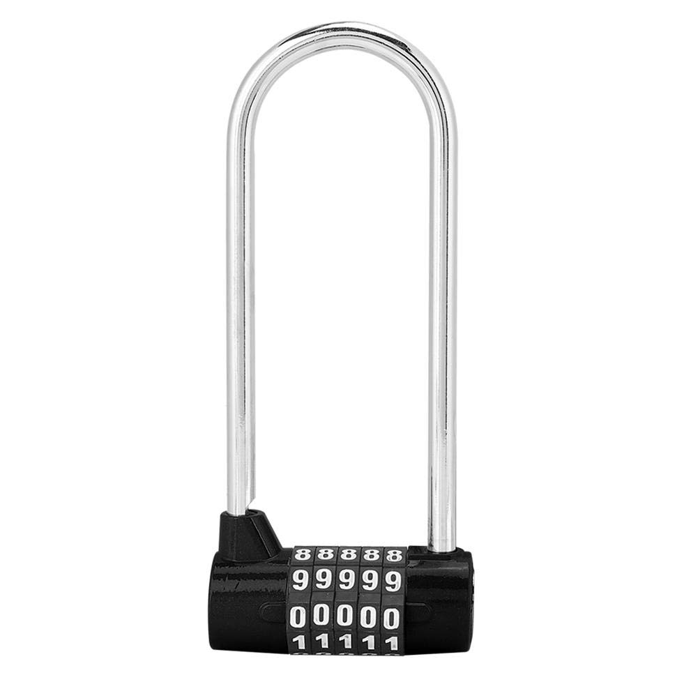 **Sonew 5-Digit Resettable Combination Padlock - Heavy Duty Alloy U-Shaped Security Lock for Gym, School, Cabinet, Locker & Storage (Black) - Ideal for Home, Office & Travel Use**