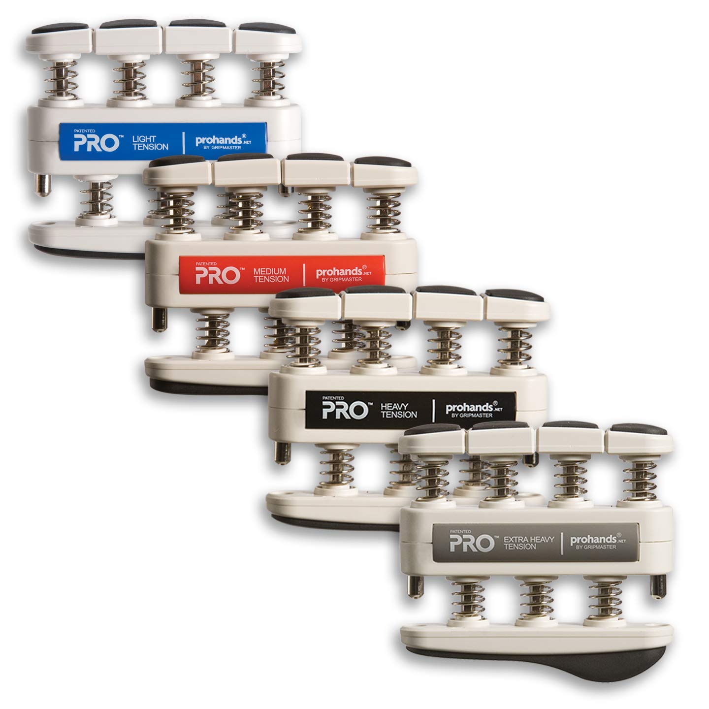PRO Hand Exerciser & Finger Strengthener - Spring-Loaded Grip Trainer with Finger-Piston System for Individual Finger Isolation - Perfect for Rehabilitation, Rock Climbing & Musician Finger Exercises