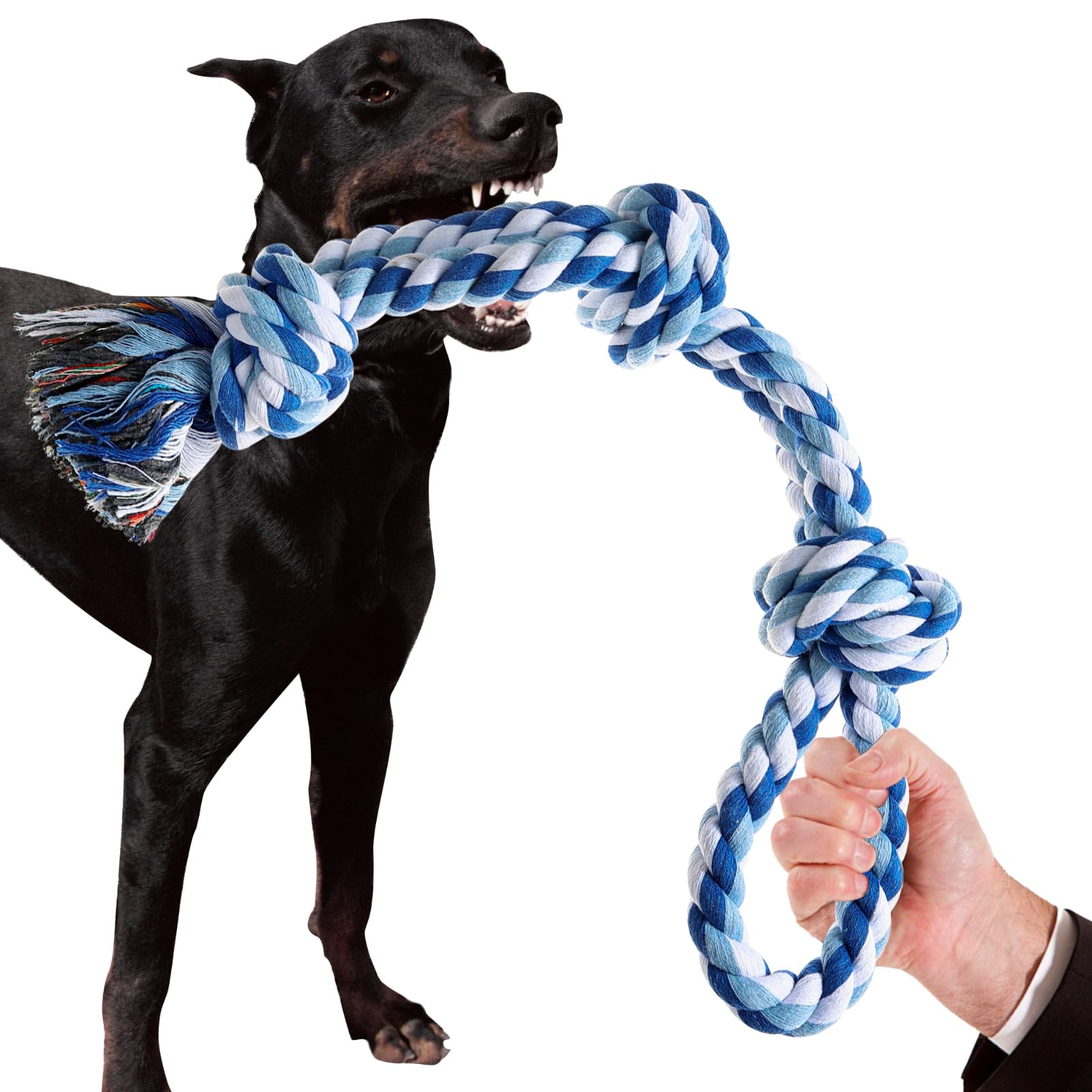 Durable Indestructible Dog Rope Toys for Aggressive Chewers - Tough Puppy Teething Chew Toys for Small to Large Breed Dogs | Dental Cleaning & Tug of War Play | Perfect for Boredom Relief, Training & Interactive Playtime