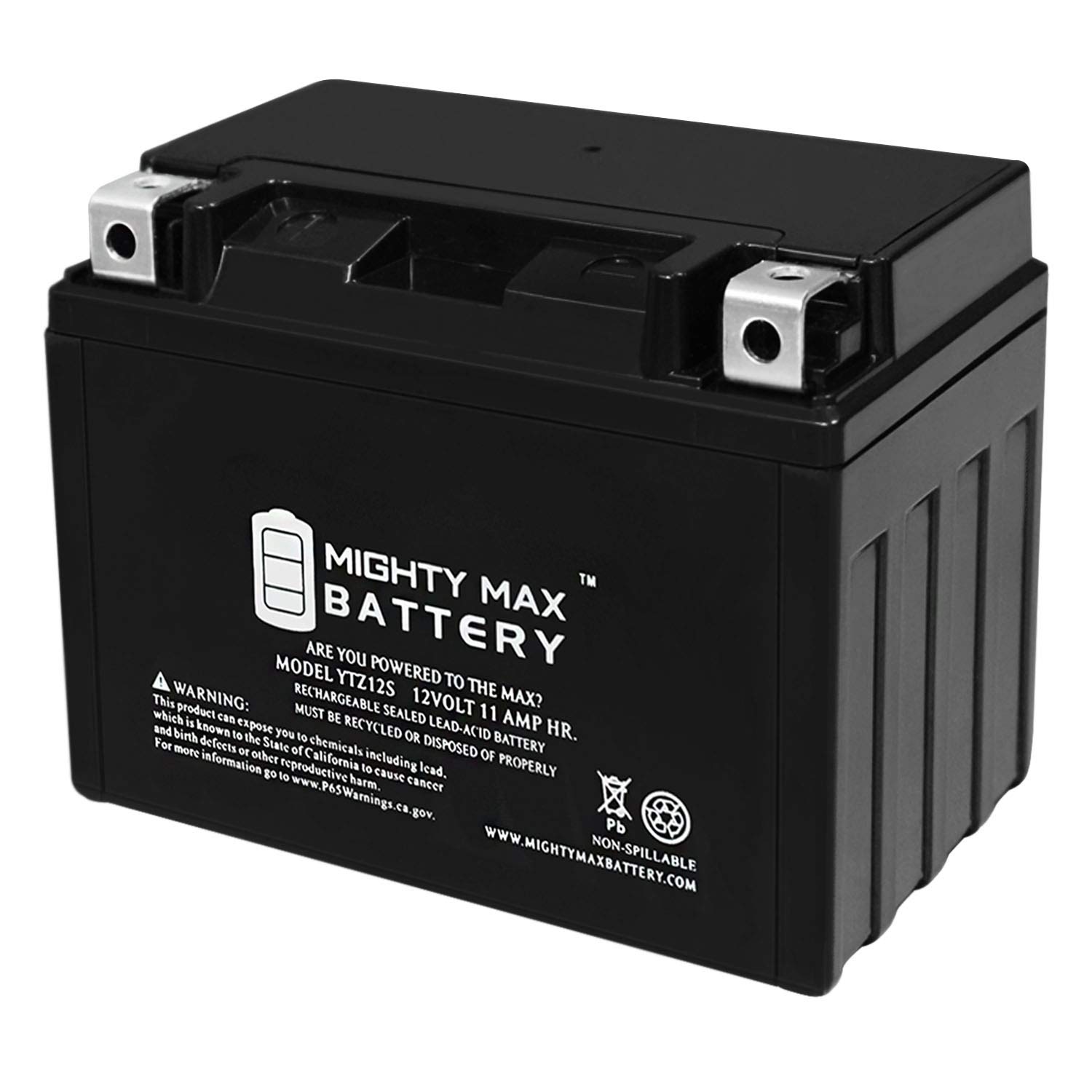 Mighty Max YTZ12S 12V 11Ah Motorcycle Battery - Replacement for Suzuki GSX1300R Hayabusa - Powersports & ATV Use